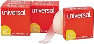 Universal UNV83410 0.75&quot; x 1000&quot; Clear Write-On Invisible Tape - 6/Pack