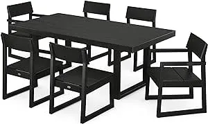 POLYWOOD Edge 7-Piece Dining Set - Black