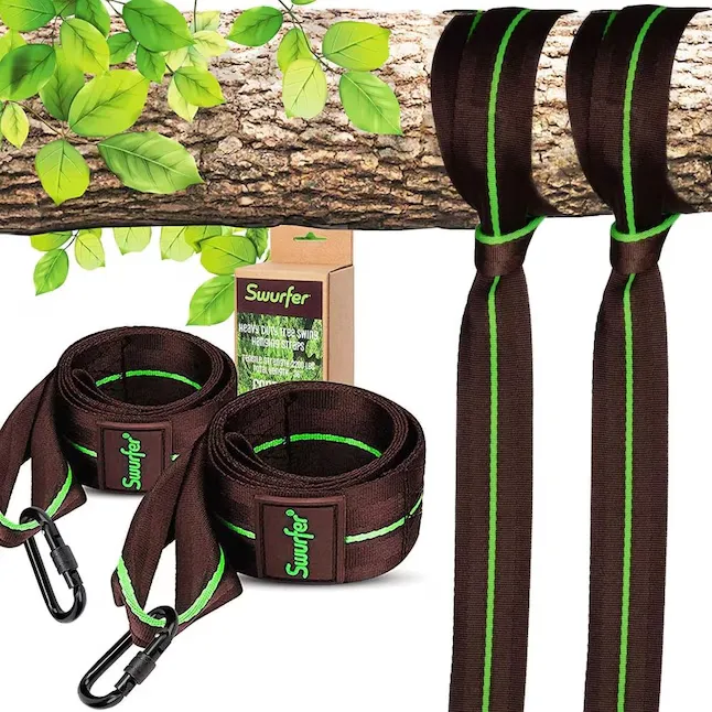 Swurfer  Tree Hanging 2 Strap - 36 inch Brown Standing Swing - Residential Use - Includes 2 Straps and 2 Carabiners