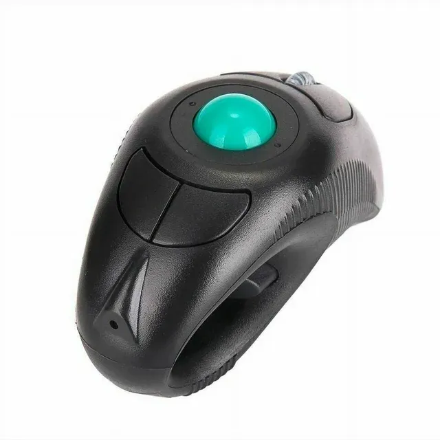 New USB Wireless PC Laptop Finger Handheld Trackball Mouse Mice w/ Laser Pointer, Black