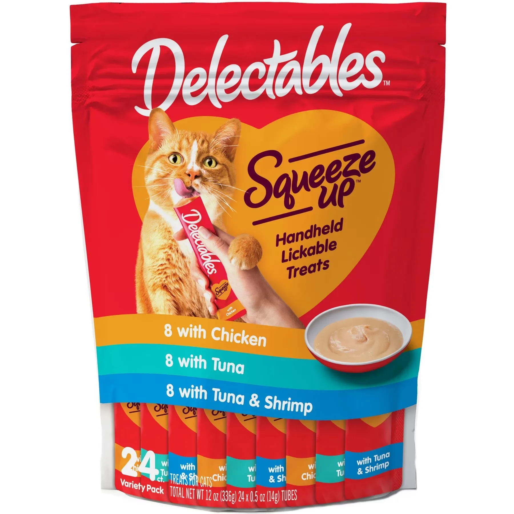 Hartz Delectables Squeeze Up Interactive Lickable Wet Cat Treats Variety Pack