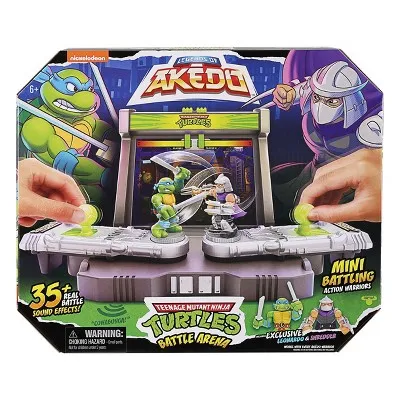 Legends of Akedo Teenage Mutant Ninja Turtles Battle Arena with 35+ Battle Sound Effects and 2 Exclusive Battling Mini Warriors - Leonardo and Shredder