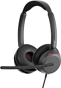 EPOS Impact 860 Headset with Microphone - High-Efficiency, Double-Sided for Enhanced Open Office Productivity, Superior Sound Quality, USB-C Connectivity, Wired Business Headset, Wired Headset