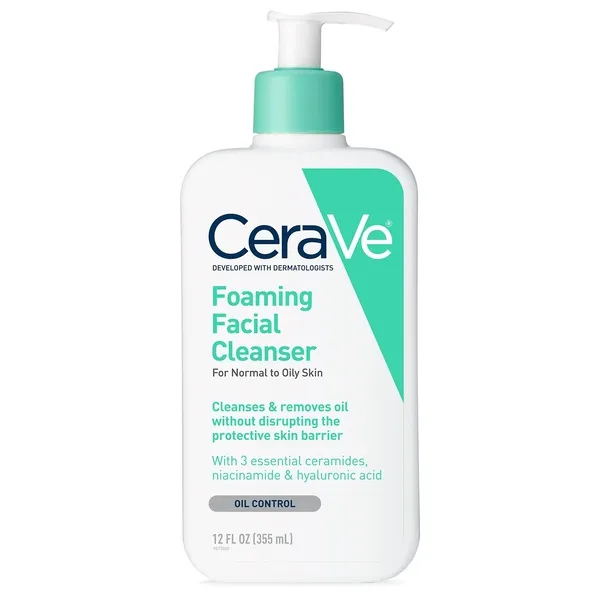 CeraVe Daily Face Wash, Foaming Cleanser for Normal to Oily Skin with Essential Ceramides & Niacinamide