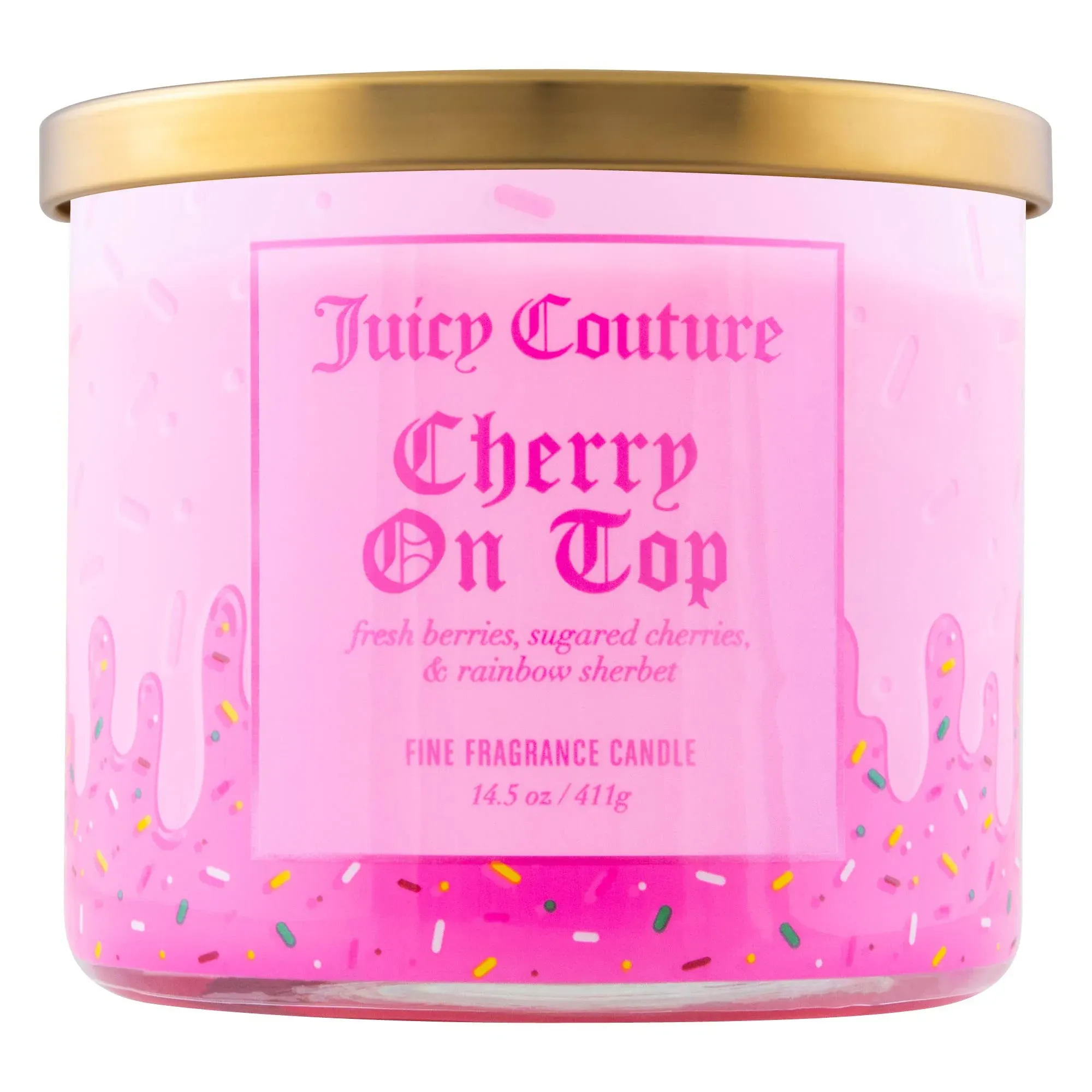 Juicy Couture 14.5 oz Soy Wax Blend 3 Wick Candle - Cherry On Top