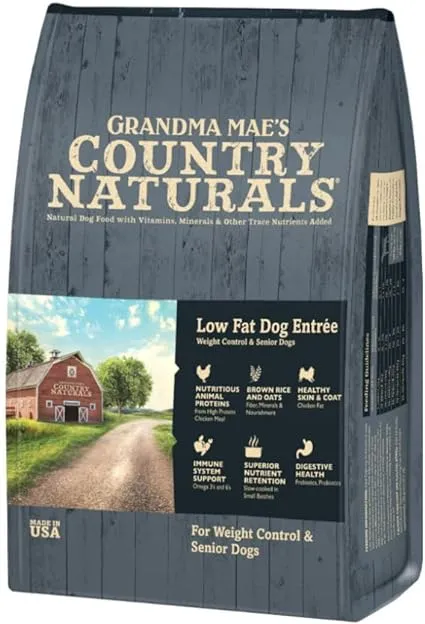 Grandma Mae's Country Naturals Grain Inclusive Dry Dog Food 4 LB Low Fat Chicken & Brown Rice