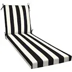 Honeycomb Outdoor Chaise, 22.5" W x 70" L, Cabana Stripe Black & Ivory Patio Cushion