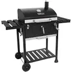 Royal Gourmet Cd1824en 24" Charcoal Grill Outdoor Smoker with Side Tables, Black