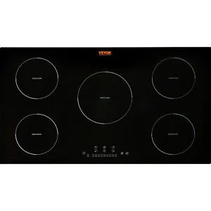 VEVOR 36 in. 9200W Electric Cooktop 5-Elements Ceramic Induction Stove Top Built-in Magnetic Cooktop Black