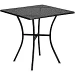 Flash Furniture Oia Commercial Grade 28" Square Gold Indoor-Outdoor Steel Patio Table