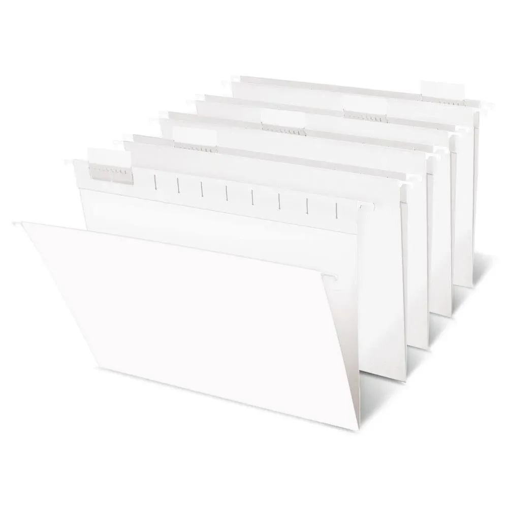 Office Depot Brand Hanging File Folders, 1/5-Cut, Letter Size, White, 25PK