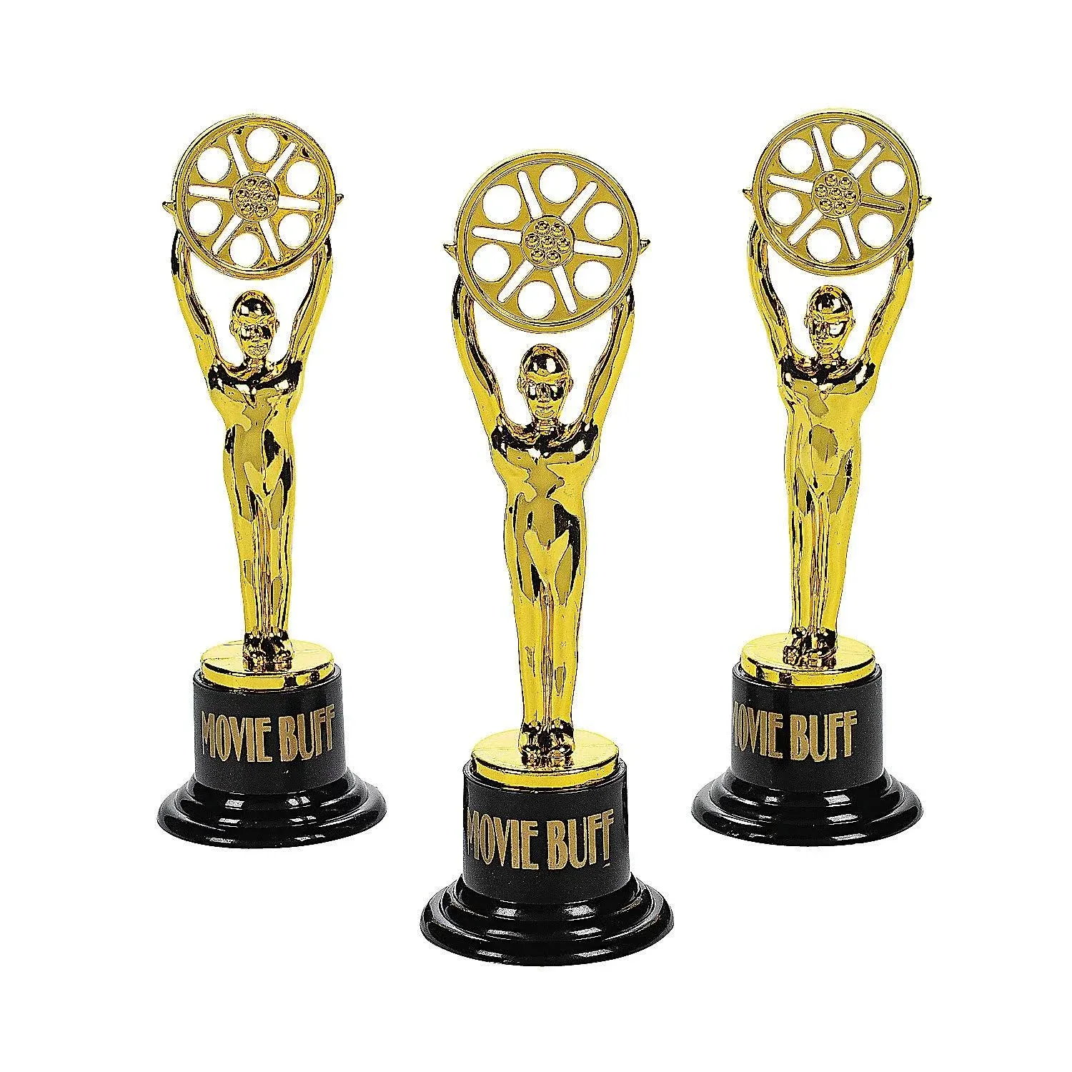 Fun Express - Movie Buff Gold Trophy - 1dz - Stationery - Awards - Trophies & Awards - 12 Pieces