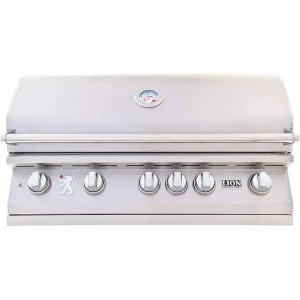 Lion Premium Grills L-90000 40&quot; 5-Burner Stainless Steel Built-in Propane Grill with Lights | 90814