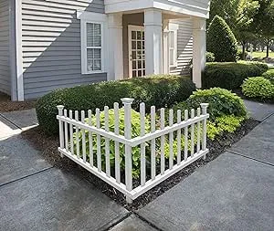 30in H x 40in W (2 Panels) No Dig Zippity Ashley Corner Vinyl Picket Fence, Garden Fence Border, Decorative Fence For Garden, White Vinyl Panels for Backyard, Patio & Yard, ZP19007