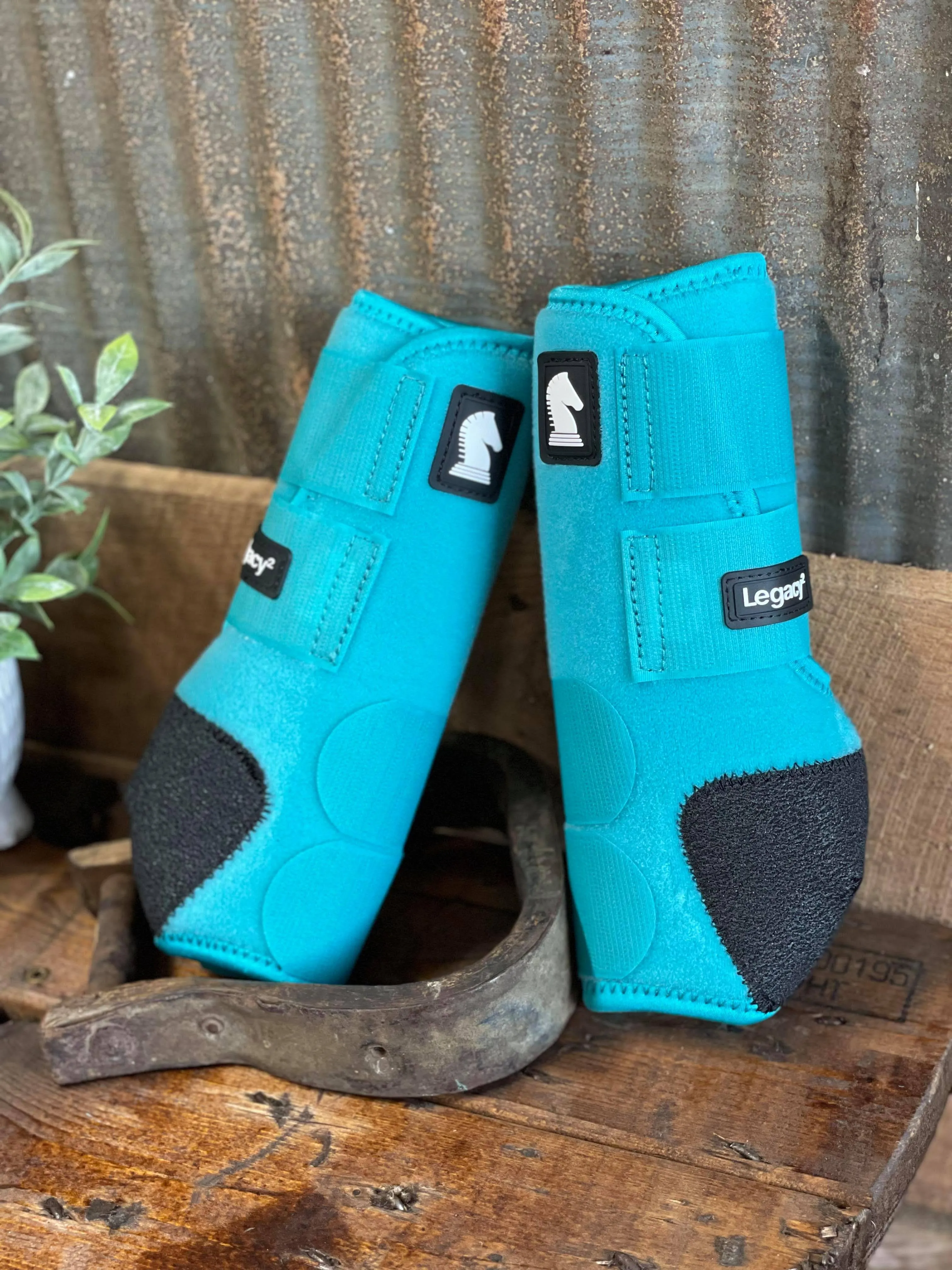 Classic Equine Legacy2 Front Protective Boots- Aqua