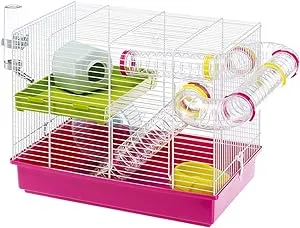 Ferplast Laura Small Hamster Cage | Fun & Interactive Cage Measures 18.11L x 11.61W x 14.8H & Includes All Accessories