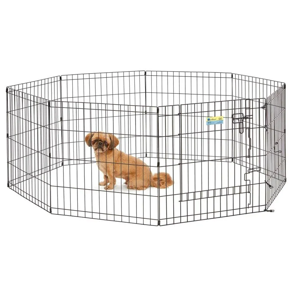 Midwest Contour Exercise Pen with Door for Dogs, Black, 36-in