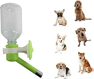 Choco Nose Patented No-Drip Dog Water Bottle/Feeder for Dogs/Cats and Other Small-Medium Sized Animals - for Cages, Crates or Wall Mount. 11.2 Oz. Mess Free Leak-Proof Nozzle 16mm, Apple Green (H590)