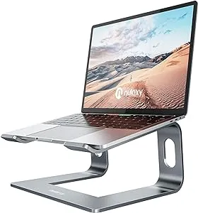 Nulaxy Aluminum Laptop Stand, Ergonomic Detachable Laptop Holder for Desk, Computer Riser Laptops Mount Compatible with MacBook Air/Pro, Dell, HP XPS, Lenovo, All 10-16" Laptops, Gray