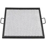 Sunnydaze Decor X-Marks Square Steel Fire Pit Cooking Grill