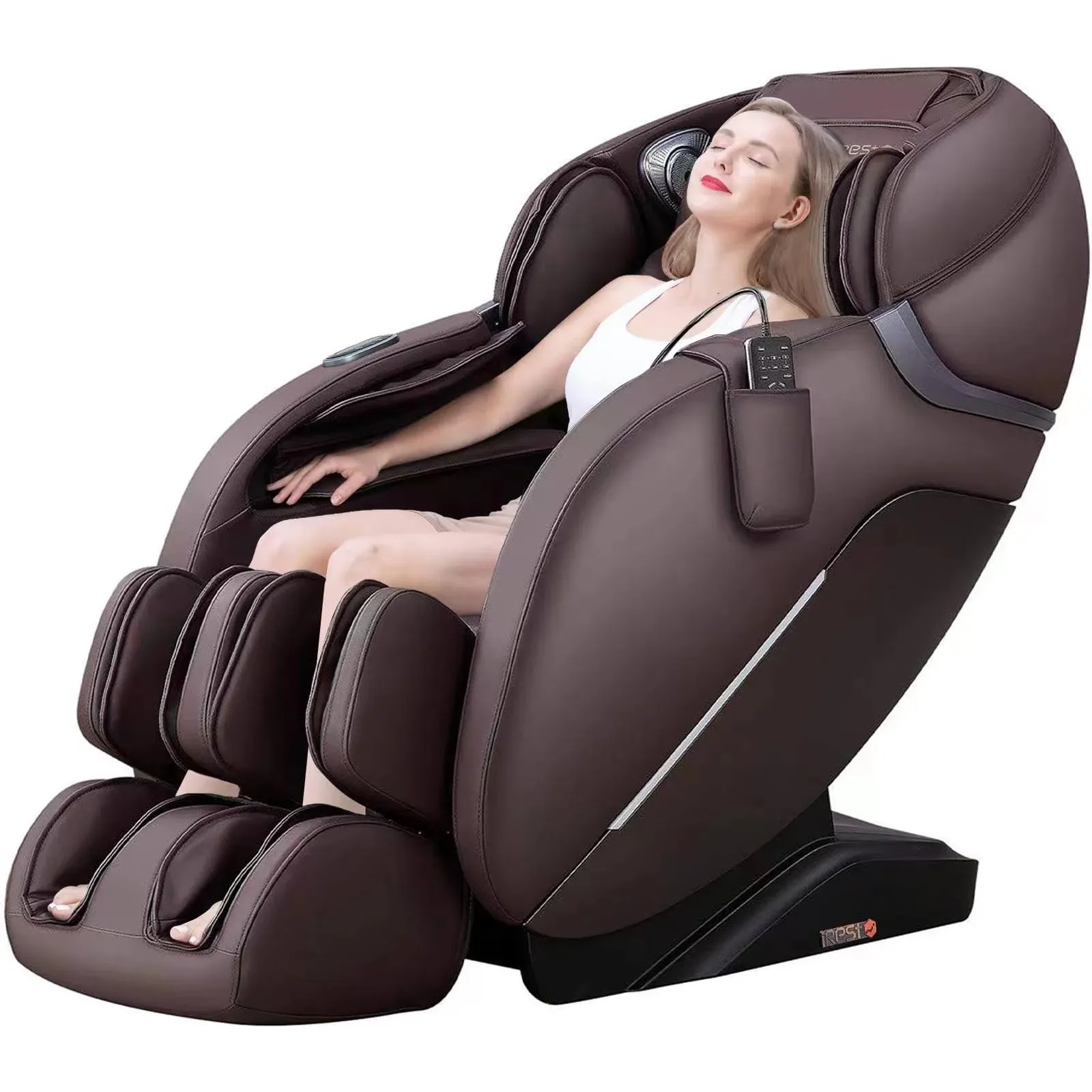 iRest 2024 SL Track A303 Massage Chair Recliner, Full Body Massage Chair with Zero Gravity, Airbags, Heating, and Foot Massage (Brown)