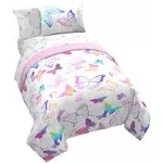 Saturday Park Ombre Butterflies Twin Bed Set - 5 Piece 100% Organic Cotton Bedding - GOTS & Oeko-TEX Certified