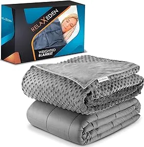 RelaxEden® Adult Weighted Blanket W/Removable, Washable Duvet Cover| 15 lbs, 60”x 80” Size| Heavy Glass Micro-Beads| Supreme Sleeping Comfort for Adults| Hot & Cold Sleeping| 100% Soft Cotton Build