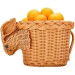 Prosumers Choice Rabbit Shaped Open Storage Bin - Woven Wicker Basket, Safari 