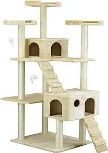 Go Pet Club Cat Tree, 50W x 26L x 72H, Beige