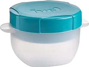 Trudeau Fuel Dual Compartment Cereal Bowl &amp; Milk Storage Container Tropical Blue