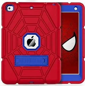 Grifobes for iPad 6th/5th Generation Cases 2018/2017, for Pad Air 2 Case 2014 9.7 inch, Heavy Duty Shockproof Rugged Protective i Pad 5 6 Gen 9.7" Case with Stand for Kids Boys (Red+Blue)