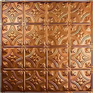 Hamilton Copper 2ft x 2ft Nail Up Ceiling Tiles - Perfect for DIY and Home Renovation Projects - Easy to Install (5 Pack)