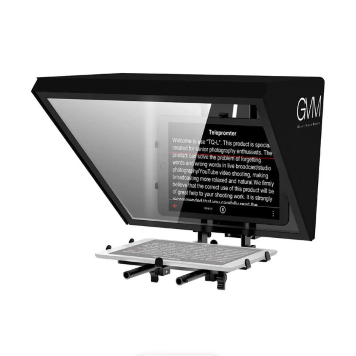 GVM TQ-L Teleprompter for Tablets and Smartphones with Bluetooth Remote and App