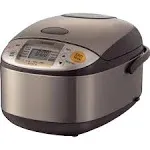 Zojirushi Rice Cooker 5-Cup Non-Stick Interior Stainless Brown w/ Built-In Timer