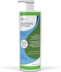 Aquascape MAINTAIN Water Treatment for Koi and Fish Ponds, Easy To Use, Powerful Blend of Beneficial Bacteria, Phosphate Binder, Flocculent, and Detoxifier, 32 ounce / 946 ml | 96059