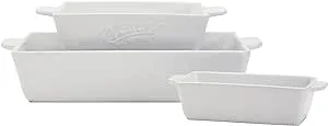 Mason Craft & More 4-Piece Ceramic Bakeware Set in White