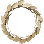 EMAX Home Gold Leaves Metal Wreath Wall Decor for Front Door,13 inch Door Wreath for Christmas,Window,Wedding,Party Decoration