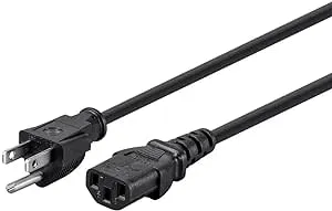 Monoprice Power Cord - NEMA 5-15P to IEC 60320 C13, 16AWG, 13A/1625W, 125V, 3-Prong, 2ft, Black, 6-Pack