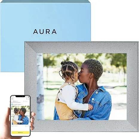 Aura Frames Mason Digital Picture Frame - White Quartz