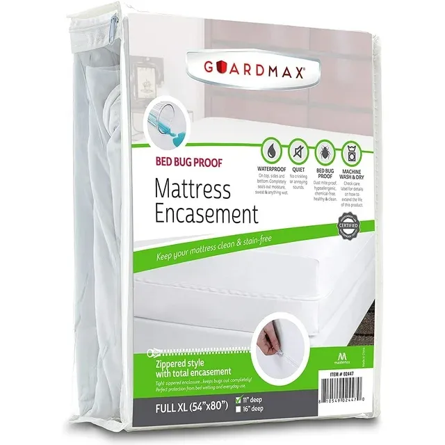 Guardmax Zippered Bed Bug Mattress Protector Encasement - Full XL