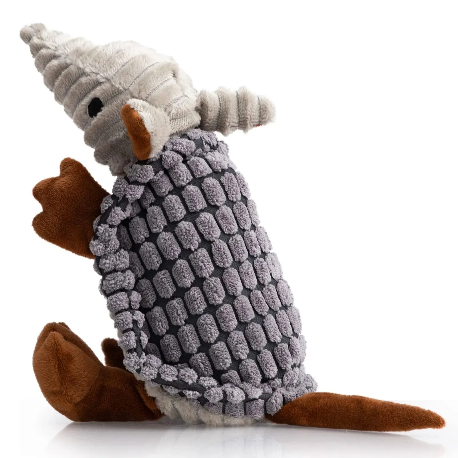 Hollypet Dog Toys, Plush Dog Toys, Squeaky Dog Toys, Stuffed Toys for Small Medium Large All Breed Sizes Dogs, Big Armadillo Animals Toy, Puppy Chew Toy with Clean Teeth, Dark Gray