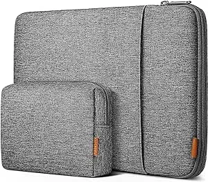 Inateck 360° Protective Laptop Bag with Accessory Bag, Compatible with 16-inch MacBook Pro/Max M4 M3 M2 M1 2019-2023, Gray