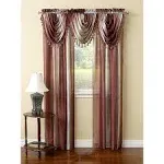 Sheer Window Scarf Valance - 50 Inch Width x 144 Inch Length (Burgundy) - Light Filtering Polyester Curtain Scarf - Lightweight Drapes for Living Room, Bedroom & Dining Room by Achim Home Decor