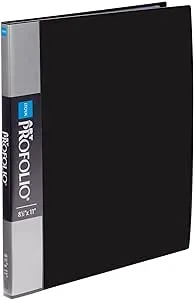 Itoya Original Art ProFolio 8.5x11 Black Art Portfolio Binder with Plastic Sleeves with 48 Pages - Portfolio Folder for Artwork with Clear Sheet Protectors - Presentation Book for Art Display