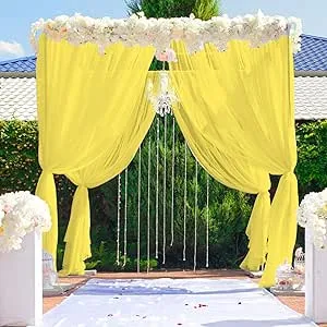 Chiffon Backdrop Curtain 29&#034;x120&#034; 2pc Chiffon Curtain Panels Chiffon Window Curt