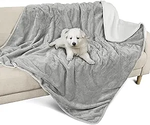 Kritter Planet Waterproof Blanket for Dogs, Washable Furniture Protector, Reversible Sherpa Fleece Couch Cover for Small Medium Large Pets