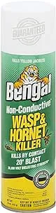 Bengal Non-Conductive Wasp and Hornet Killer – Long Range Outdoor Insecticide Spray Kills Yellow Jackets on Contact, 15 oz