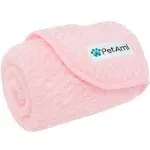 PetAmi Sherpa Fleece Waterproof Waffle Cat & Dog Blanket, Pink, Large