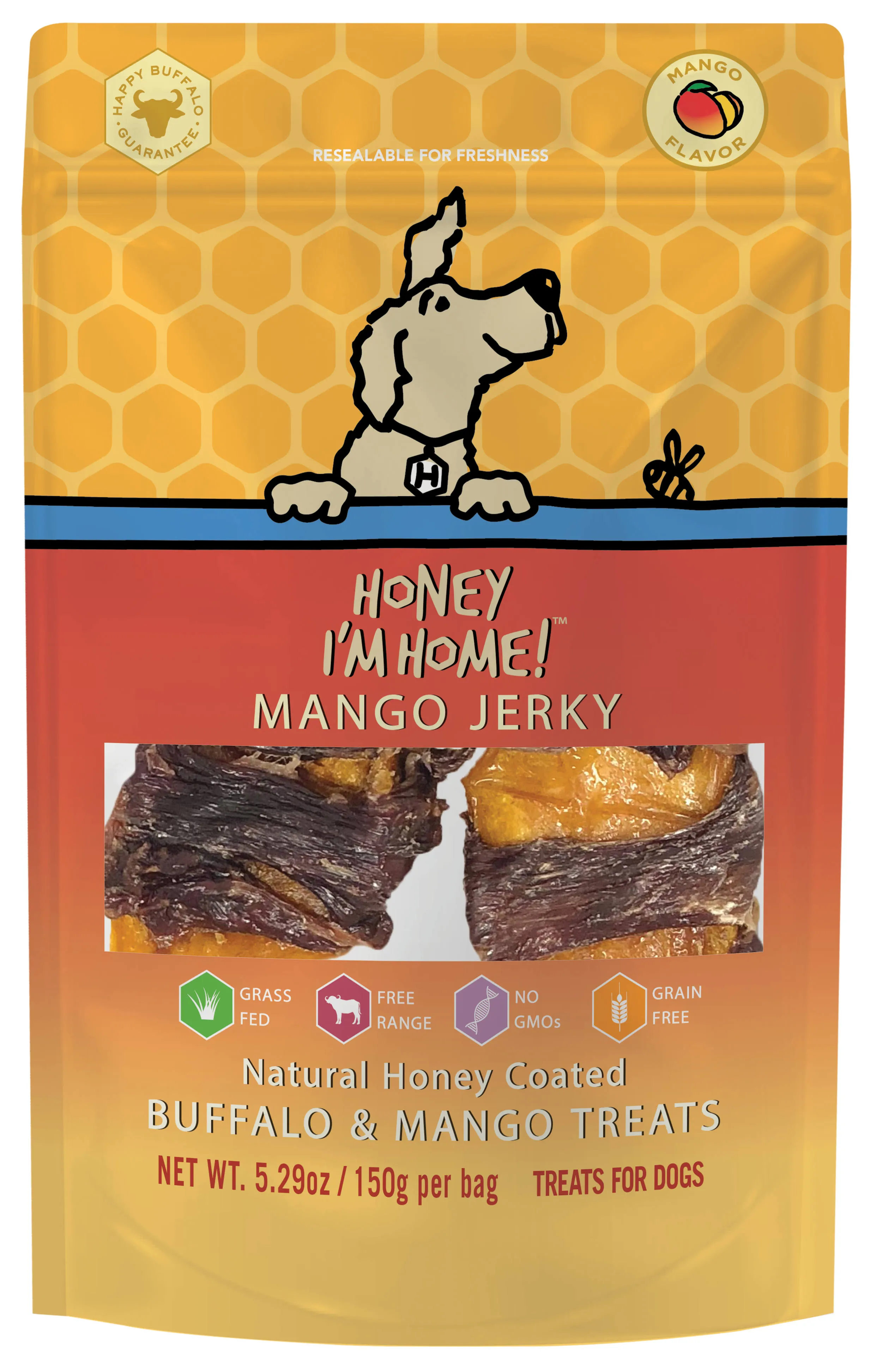 Honey I'm Home Buffalo Mango Jerky Dog Treats