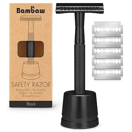 Bambaw Safety Razor with Stand - Black